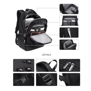 BEARKY Ethnic Style Waterproof Oxford Backpack with USB Port 15.6 Inch <strong>Laptop</strong> Bag Large Capacity Travel <strong>Rucksack</strong> <strong>for</strong> Men <strong>Women</strong> - Product Image 5