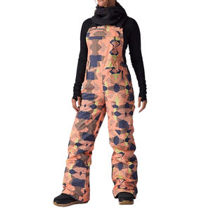 Baberos de esquí para mujer con aislamiento impermeable, pantalones de nieve de invierno personalizados con impresión de logotipo y ropa de esquí transpirable para exteriores OEM - Product Image 1