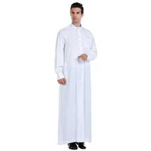 Vente en gros de vêtements Usine islamique de Dubaï de haute qualité Oman Jubba Designs White Arabia Jubbah Thobe Saudia - Product Image 2