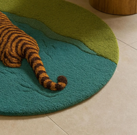 Karpet rajutan berkualitas tinggi dari wol murni dengan motif hewan, multi warna dan dapat disesuaikan untuk ruang tamu, kamar anak, kantor, hotel