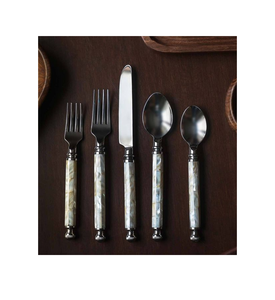 Juego de cucharas de acero inoxidable de último diseño y manualidades, juego de cubiertos de postre de cocina con mango de nácar - Product Image 6