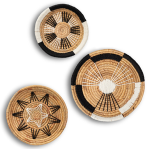 Mayorista Barato Hermoso Rústico Hecho a mano redondo Conjunto 3 mimbre agua Jacinto Colgante de pared Decoración de pared Regalo ecológico - Product Image 1