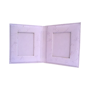 Beau cadre photo fait main écologique couleur lavande papier de coton recyclé personnalisé de haute qualité avec motif brodé - Product Image 1