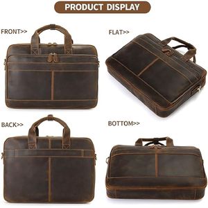 Vente en gros sac de bureau en cuir véritable pour hommes sac en cuir de haute qualité avec logo personnalisé OEM - Product Image 5