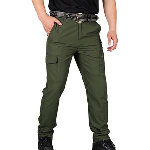 Nouveaux pantalons cargo mi-lourds à lavage foncé, conçus sur mesure, pour hommes, taille mi-haute, coton, streetwear sportif, service OEM, devant plissé - Product Image 4