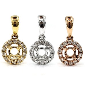 Prix d'usine Bijoux de haute qualité en or blanc 18 carats avec diamant véritable, semi-monté, coupe classique brillante, pendentif charme 14 - Product Image 4