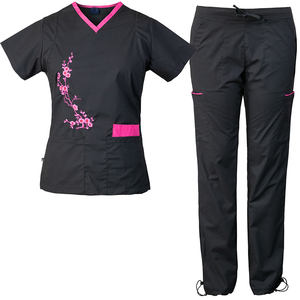 Ensemble d'uniformes d'infirmière unisexe en tissu sergé, personnalisé, OEM, à manches courtes, par sublimation, avec détection d'aiguilles, vente en gros - Product Image 1