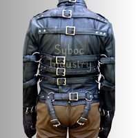 Hommes nouveau Style hiver décontracté en cuir équipement col rabattu détroit vestes fermeture à glissière brut non tissé Bondage équipement-ajusté