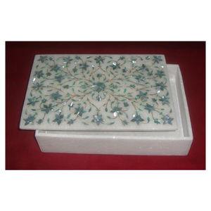 Caja de Joyería Rectangular de Mármol y Madreperla, Artesanal, de Lujo, Multifuncional, para Regalo - Product Image 1