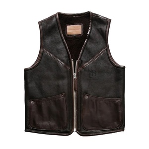 เสื้อกั๊กหนังแฟชั่นสำหรับผู้ชายเสื้อกั๊กหนังวัวลำลอง - Product Image 6