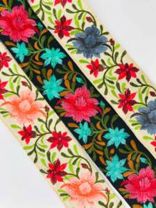 Handmade Floral Embroidered Ribbon Trim Luxury Traditional Romantic Sexy Border <b>for</b> Garments & Crafts Fancy Style - Product Image 3