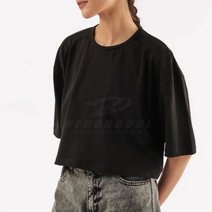 Dans le prix de gros femmes haut court t-shirt vente chaude bas quantité minimale de commande femmes haut court t-shirt à bas prix - Product Image 5