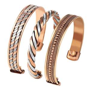Copper <b>Bracelet</b> Handmade Pure <b>Metal</b> Healing Magnetic Therapy Stylish Adjustable Unisex Jewelry Wellness Accessory Elegant - Product Image 2