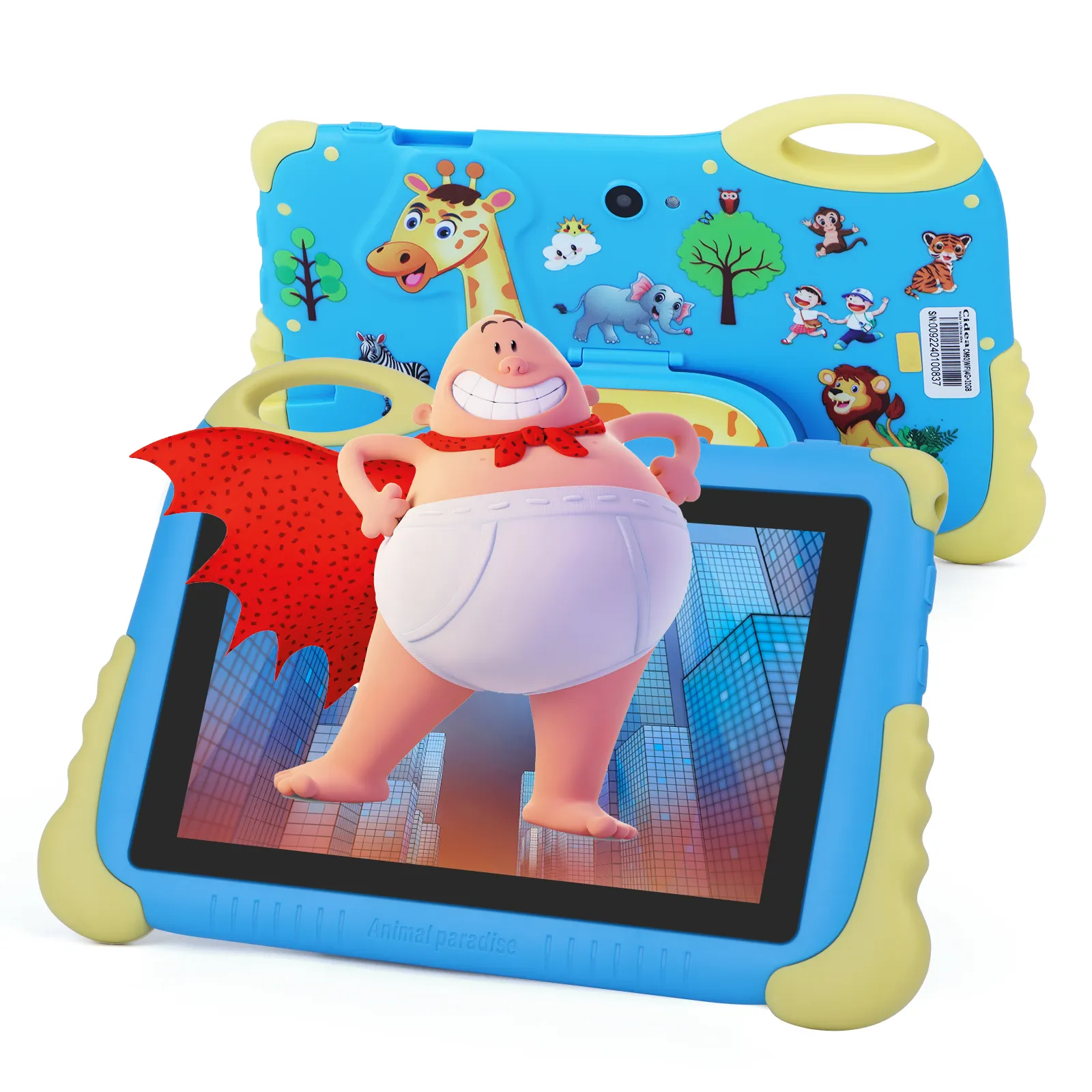 C idea ODM 7 pouces Android 13 enfants tablette Quad Core 4GB + 32GB stockage WIFI enfants tablette pour tout-petit avec étui (bleu)