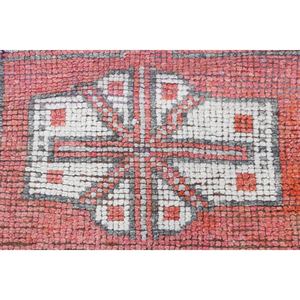 Alfombra Turca Vintage de 2.9x7.2 pies, Alfombra Pequeña, Alfombra Geométrica Rosa Herki - Product Image 4