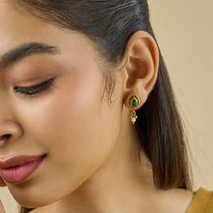 Boucles d'oreilles pendantes en argent, forme goutte d'eau, papillon, serties de rubis, diamants et perles, pour mariage, fiançailles, soirée, idée cadeau 181799 - Product Image 3