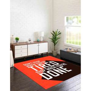 Alfombra Estampada Negra y Roja, Alfombra Delgada, Alfombra de Chenilla - Product Image 2