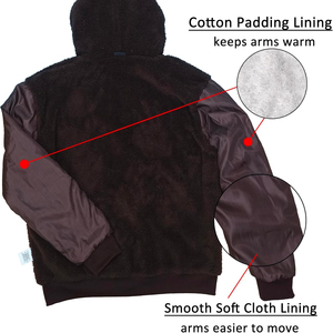 Sweats à capuche zippés lourds pour hommes épaules tombantes personnalisées col à capuche d'hiver surdimensionné motif solide et techniques teintées unies - Product Image 3