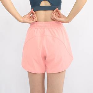 Pantalones cortos para correr para mujer, pantalones cortos elásticos de cintura alta, pantalones cortos deportivos de entrenamiento con bolsillo - Product Image 2