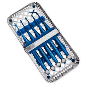 Instrumentos dentales profesionales quirúrgicos Juego de 5 piezas en material de acero inoxidable azul Fuente de alimentación manual - Product Image 1