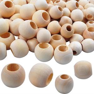 Cuentas de madera natural de 15mm Cuentas de madera redondas sin terminar Color y tamaño personalizados Cuentas de madera Productos genuinos hechos a mano indios - Product Image 3