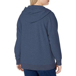Women's <b>Peach</b> Hooded Sweatshirt Regular Fit Fleece Solid Color Pocket Design Winter Wear Waterproof Breathable Polyester/Cotton - Product Image 2