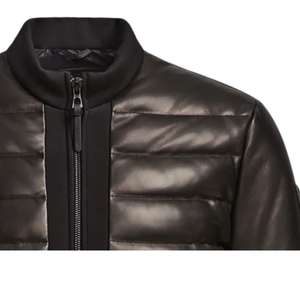 Veste d'hiver en peau de mouton véritable originale pour homme, col montant, logo frontal, imperméable, écologique, service OEM, haute qualité, sur mesure - Product Image 4