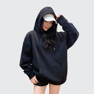 Sudaderas con Capucha de Invierno para Mujer, Estampadas con Serigrafía de Logotipo Personalizado, Estilo Coreano, Holgadas, de Algodón/Poliéster - Product Image 1