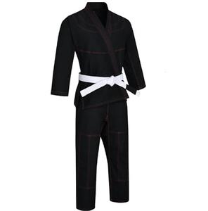 Combinaison de sport avec logo de marque personnalisé Rabush Uniforom d'arts martiaux mixtes 2pc Set Polyester/Coton Combinaison d'entraînement unisexe de couleur noire - Product Image 2