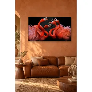Impresión en lienzo de Fida: Cuatro flamencos formando un corazón - Product Image 4