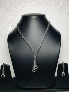 Sterling 925 Silver Necklace & <b>Earring</b> Set Natural Black Spinel Gemstone Beautiful Set Unique Design for Women for Any Occasion - Product Image 4