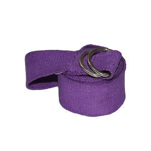 Sangle d'exercice de yoga et de fitness en coton pur avec anneau en D réglable et logo personnalisé - Product Image 1