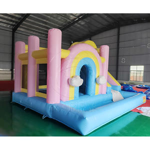 Castillo Inflable de Arcoíris y Nubes - Equipo de Juego de PVC Comercial Personalizable para Niños, Alquiler para Fiestas en Interiores/Exteriores - Product Image 3