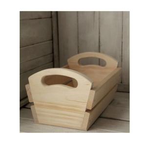 Cubo de madera rústico Estilo Vintage maceta hecha a mano cesta de almacenamiento ecológica para jardín terraza balcón y decoración de boda - Product Image 4