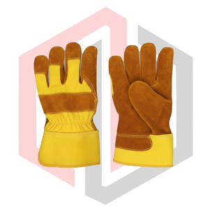 Gants en cuir jaune-brun, paume entière, résistants aux déchirures, respirants, sans silicone, sans poudre, stériles, personnalisables - Product Image 1