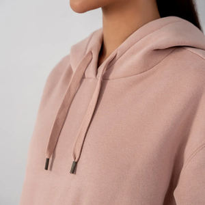 Sweat à capuche en molleton décontracté pour femmes rose pastel de qualité supérieure doux et chaud pull sweat poche kangourou imprimé avant hiver OEM - Product Image 3