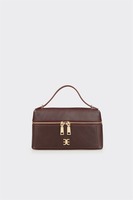 Tas Kosmetik Wanita Warna Burgundy Label Pribadi, Tempat Penyimpanan Kosmetik OEM Logo Kustom, Organizer Kecantikan ODM