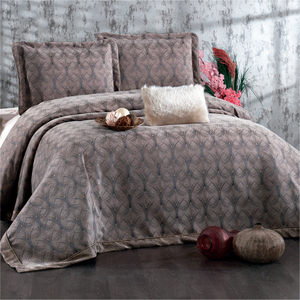 Guzide Podyum Earth Colour 4-Piece Customized Classic Luxury Home <b>Bedspread</b> <b>Set</b> 100% Chenille Organic Woven Striped Washable Ant - Product Image 1