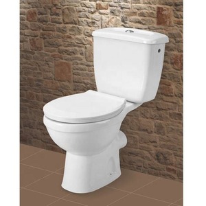 Vente en gros de cuvette de toilette en céramique de 2 pièces au design moderne, commode carrée africaine P Trap Washdown pour la salle de bain - Product Image 2