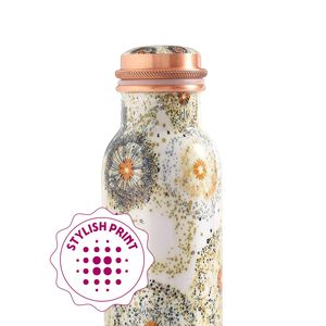 Botella de Cobre Estampada Estilo Meenakari, Botella de Cobre para Beber con Arte de Mandala Floral, Botella de Cobre Ayurvédica con Estampado de Mandala - Product Image 5