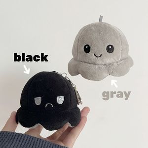 Portachiavi Peluche Polpo con Cappuccio Ribaltabile, <span class=keywords><strong>Divertente</strong></span> Cambio di Espressione, Multicolore, Ciondolo Bifacciale - Product Image 4