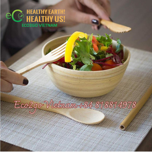 Bamboo in Vietnam Natural Bamboo Salad <b>Bowls</b> Set/<b>baby</b> Bamboo Suction Plate <b>Bowl</b> and Spoon Set by Eco2go Vietnam - Product Image 4