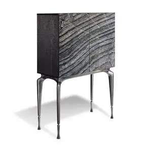 Wholesale Minimalist Modern Luxury Credenza Black Sideboard Cabinet Buffet Mirrored Sideboard
