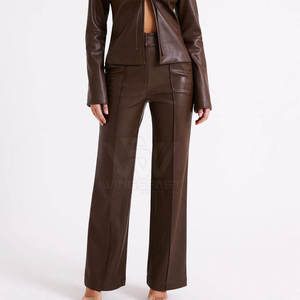 Venta caliente Nueva llegada Pantalones de cuero de las mujeres Pantalones de cuero de color personalizado de alta calidad Hecho en Pakistán - Product Image 4