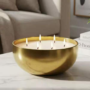 Customized Size Metal Decorative Candle Holder <b>Wax</b> <b>Pot</b> Votive Jar Deep Container for Candle Making Office Home Door Decor - Product Image 1