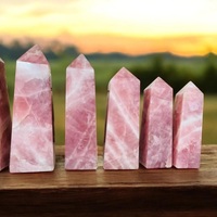 Premium-Qualität Umweltfreundlicher Natürlicher Rosenquarz-Kristall Obelisk Turm Spitze für Spirituelle Energie Chakra Heimdekoration