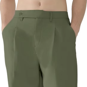 PANTALONES DE Vestir CASUALES PARA HOMBRE, DE PLEATS, DE PIERNA ANCHA, ESTILO ANTIGUO, VINTAGE - Product Image 1