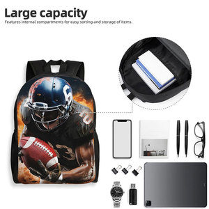 Sac à dos de football par sublimation, design le plus récent, multicolores, prix raisonnable, directement de l'usine - Product Image 4