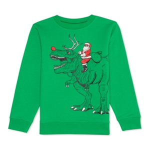 Felpa per Bambini Jem Design Santa Rex Verde Kelly Taglia X-Large in Jersey di Cotone Stile Casual per Bambini per la Stagione Autunnale - Product Image 1
