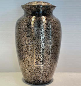 Urne funéraire en laiton gravée de style américain, finition étain, pour cendres humaines adultes, avec design personnalisable, vente en gros - Product Image 6